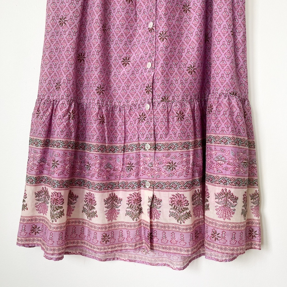 NEW Xirena Taryn Cotton Silk Midi Skirt Pink Posey Womens Medium - Picture 4 of 11